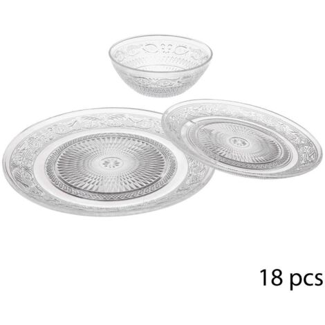 Servizio di 18 pezzi rinascimentali - vetro, dimensioni l. 38 x l. 28 x h. 25,5 cm - Sg secret de gourmet