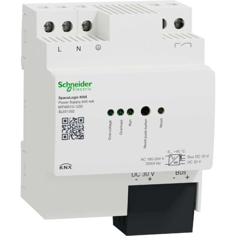 SCHNEIDER ELECTRIC MTN6513-1202 SPACELOGIC KNX - ALIMENTATORE - 640MA - CON ALIMENTATORE AUX E CONTATTO DIAGNOSTICO (1/3)