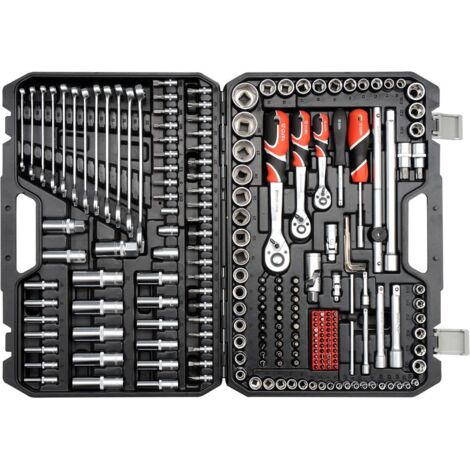 Yato YT-38841 Kit di chiavi a cricchetto 216 pezzi nero e cromo