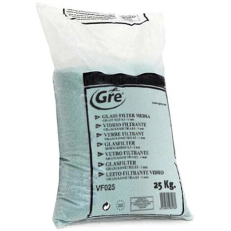 Sabbia di Vetro Filtrante per Filtro Piscina 25Kg VF025