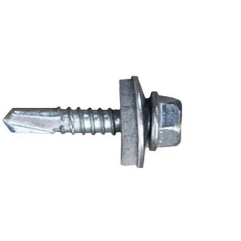 Celo 96325730125 - Vite per trapano Din 7301 a testa esagonale diametro 6,3X25 Mm, rondella de Epdm diametro 25 zincata, 250 pz.