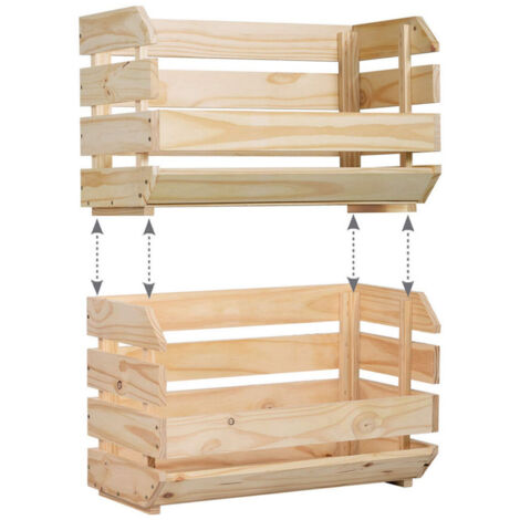 Astigarraga Cassa impilabile in pino massello L60 x H35,3 cm