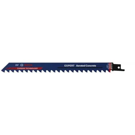 Lama per seghetto alternativo Expert Calcestruzzo aerato Lunghezza 225 mm Larghezza 19 mm Altezza denti 3 TPI 8,5 Attacco S mm 10 pezzi / Scheda BOSCH