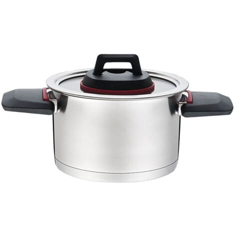 Pentola con Coperchio Feel Maestro MR-3530-24  Nero Rosso Acciaio Acciaio inossidabile Plastica Ø 24 cm 5,5 LFeel Maestro (1/5)
