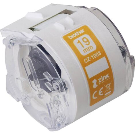 Brother CZ1003 Rotolo di etichette 19 mm x 5 m Carta Bianco 1 pz. A tenuta permanente Rotolo etichette colorate