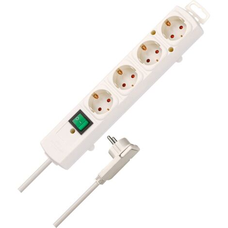 Brennenstuhl, Multipresa Comfort-Line Plus con le linguette, 4-posti, bianco, 2m