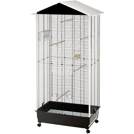 Ferplast Voliera Nota elegante bianca e nera 76,5x57x161,5 cm (1/6)