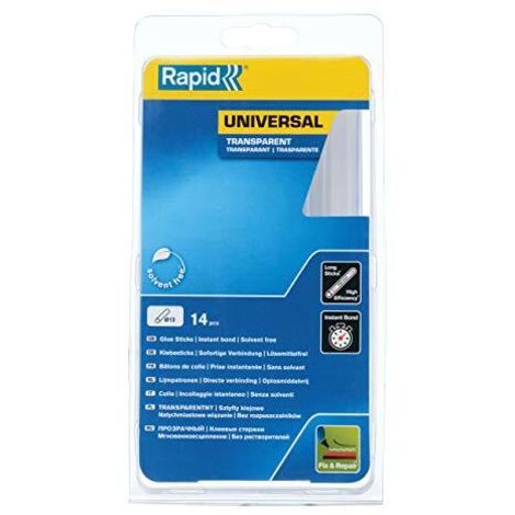 Rapid 40107362 Colla Stick 12 mm Multiuso, Trasparente, 250 g