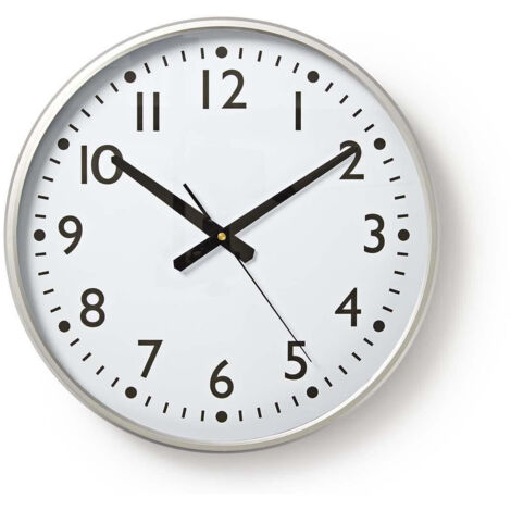 Wall clock  diameter 380 mm  plastic  silver  white 8857622 8857622 8857622 8857622 8857622 (1/5)