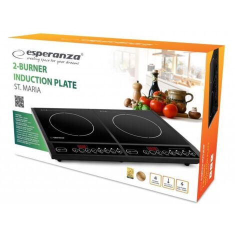 Esperanza ekh008 piano cottura nero con piano a induzione 2 zone