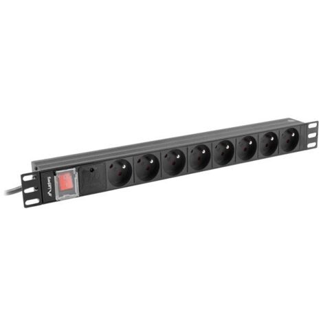 Multipresa rack Lanberg PDU 1U 16A 7 PDU-PRO-07F-0200-B 2m Nero [NULAGTP00000040] (1/4)