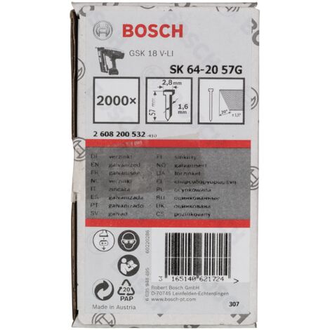Bosch 2 608 200 532 - Pin de svasato SK64 20G, 57 mm, de confezione 2000