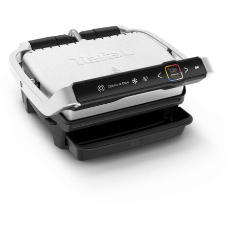 Tefal GC750D OptiGrill Elite Kontaktgrill Grill Elettrico Multifunzione in Nero e Acciaio Inox