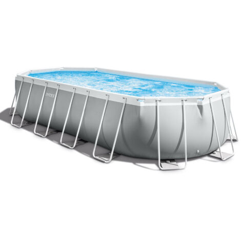 Intex – Piscina fuori terra rigida 610x305x122 cm – Set completo 12in1 con pompa filtro e scala – Capacità 18202 litri – Materiale PVC rinforzato (1/5)