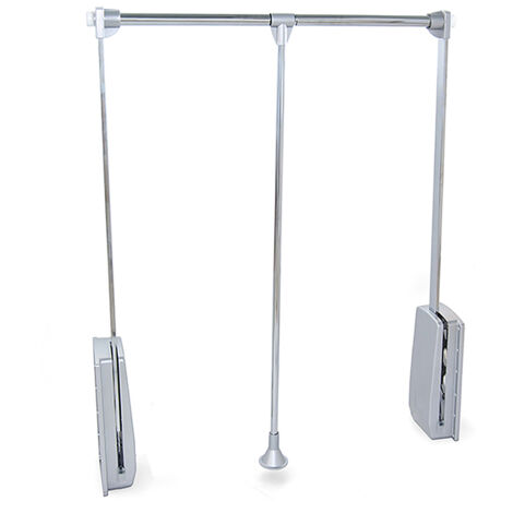 Emuca Appendiabiti pieghevole per armadio Hang, larghezza regolabile 600-830mm, Acciaio e Plastica, Cromo