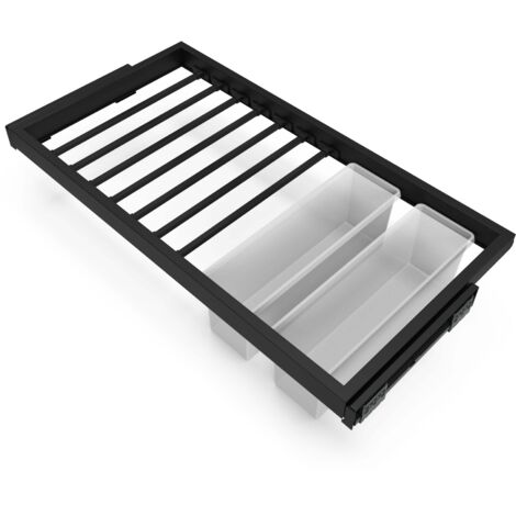 Kit di stoccaggio Emuca nero 7 barre e telaio in alluminio