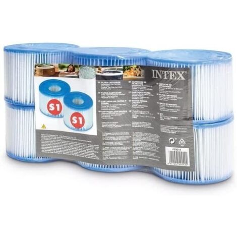 Intex 29011 Cartuccia S1 Di Ricambio Per Piscine Spa Confezione 6 Pezzi