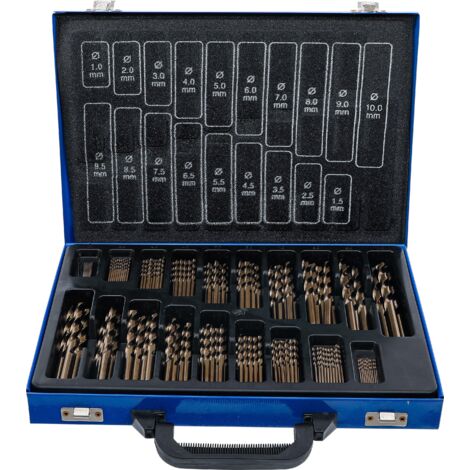 Serie di punte elicoidali  HSS  5% lega di cobalto  1 - 10 mm  170 pz.