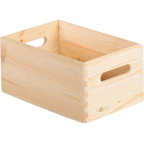 Astigarraga Cassa in legno naturale senza coperchio 30x20x14 cm