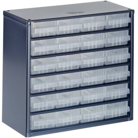 Magazzino minuteria magazzino in acciaio 624-01 L.306xP.150xH.283mm 24 cassetti. RAACO