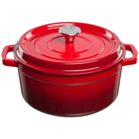 CASSERUOLA IN GHISA SMALTATA 3.5 LT ROSSA, CASA, CUCINA, PENTOLAME (1/4)
