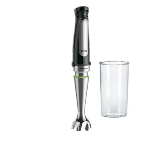 Braun Multiquick, frullatore a immersione, 1000 Watt, con tecnologia ActiveBlade, colore nero/acciaio inox Include bicchiere da 600 ml per mixer e dosatore. Nero