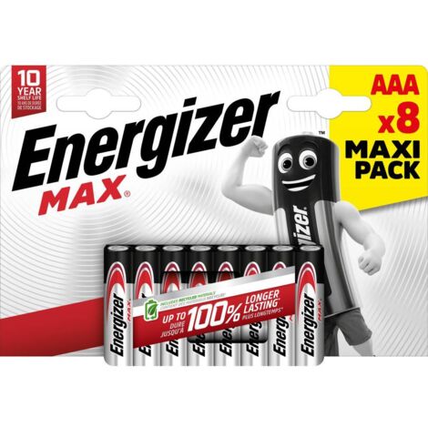 Energizer MAX AAA pile alcaline argento nero 8 pezzi