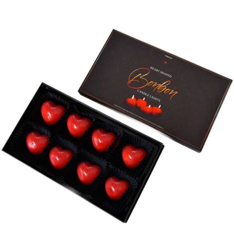 Candela al cioccolato a forma di cuore