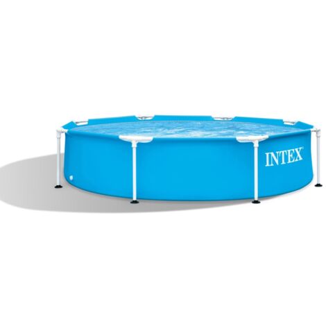 Intex 28205NP – Piscina Fuori Terra Metal Frame Rotonda, 1828 L, Acciaio e PVC, Azzurro, 244x51 cm (1/10)