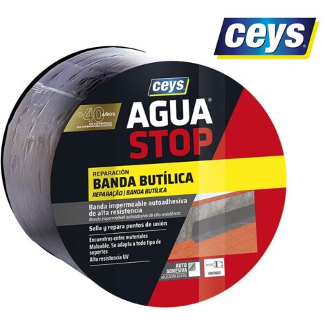 Fascia impermeabile CEYS Aguastop - Butile grigio 10 cm x 10 m 901005