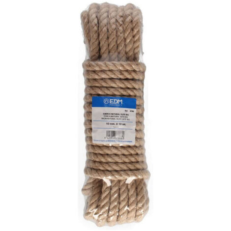 Matassa EDM 10 m Corda di iuta biologica naturale 3 strati Calibro 10 mm
