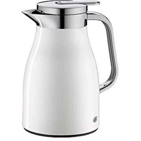 Alfi Skyline 1321.211.065 - Caraffa Termica in Acciaio Inox con Doppia Parete e Inserto in Vetro temperato AlfiDur per 12 Ore, Ideale Come caffettiera o teiera, Colore: Bianco (1/4)