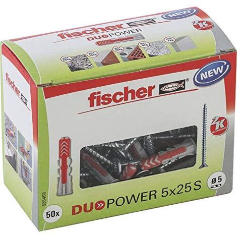 FISCHER 535462 DUOPOWER, TASSELLO UNIVERSALE CON VITE, 50 PEZZI