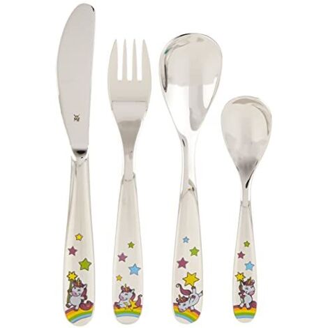 WMF Set di posate per bambini blu unicorno 4 pezzi (1/4)