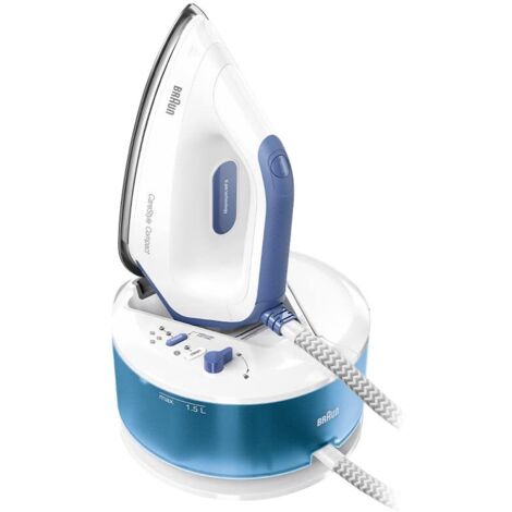 Braun IS2143BL CareStyle Compact Ferro da Stiro con Caldaia, 5 ANNI DI ASSISTENZA, Piastra EloxalPlus, Facile decalcificazione, Colpo Vapore 420g/min, Serbatoio 1.5L, Risparmio energetico, Bianco/Blu