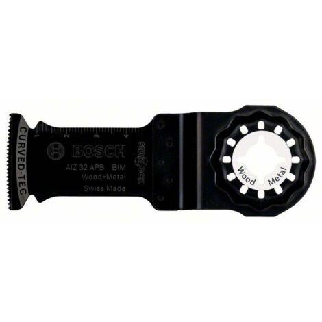 Bosch 1x Lama BIM per Tagli dal Pieno Starlock AIZ 32 APB Wood and Metal, per Legno, Metalli Ferrosi, Pannelli Rivestiti, Lamiere, 50 x 32 mm, Accessori per Utensili Multifunzione