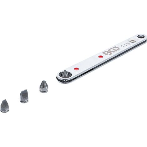 Cricchetto, ultra sottile  6,3 mm (1/4")  incl. 4 inserti speciali