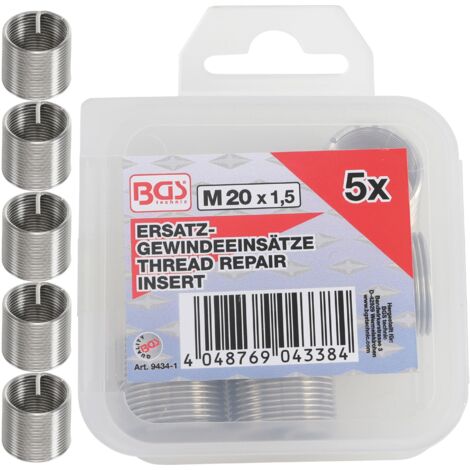 Inserti filettati di ricambio  M20 x 1,5 mm  5 pz.