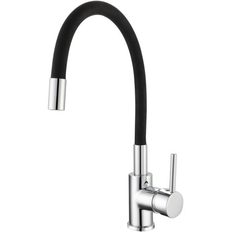 Rubinetto lavabo k2o design moderno nero cromo (1/5)