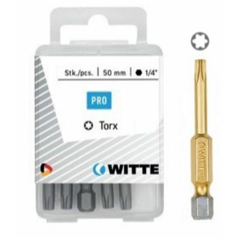Punte WITTE da 50 mm in custodia di plastica, tipo T 27 TIN, elevata durata. (1/2)
