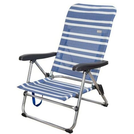 Aktive 62601 Sedia da spiaggia blu e grigia confortevole
