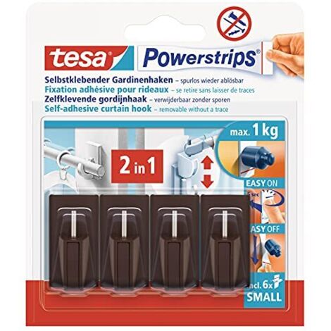 Tesa Vario ganci adesivi marroni 4 pezzi (1/4)