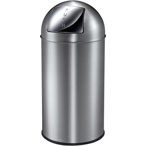 Pattumiera con Coperchio a Pressione 40 L Argento Opaco EKO