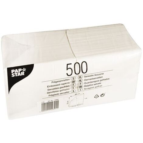 Papstar tovaglioli di carta bianchi 330 x 330 mm 500 pz (1/2)