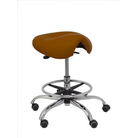 Sgabello Alatoz in ecopelle marrone (1/2)