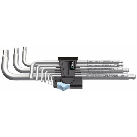 wera 3950 set di 9 chiavi a brugola angolate da 1,5 a 10 mm (1/5)