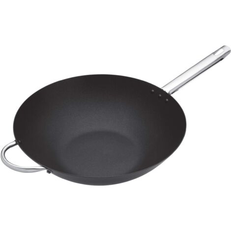Wok professionale aster nero 35,5 cm acciaio carbonio (1/4)
