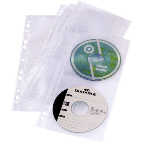 Busta per raccoglitore CD/DVD Durable 4 vie 4 CD/DVD/Blu-ray Polipropilene Trasparente 5 pz. 528219 (1/2)