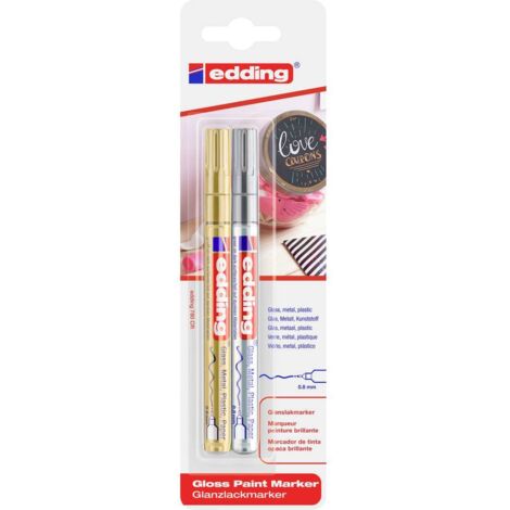 Edding 780 4-780-2-1-53-54 Marcatore a vernice Oro, Argento 0.8 mm