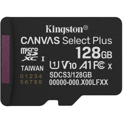 Kingston Technology 128GB micSDXC Canvas Select Plus Gen3 150R A1 (Adattatore SD non incluso) (1/5)